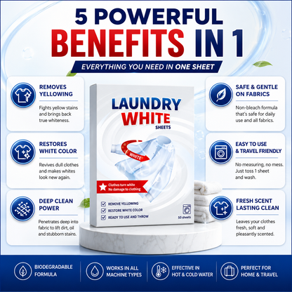 Deep Cleaning Laundry Whitening Sheets