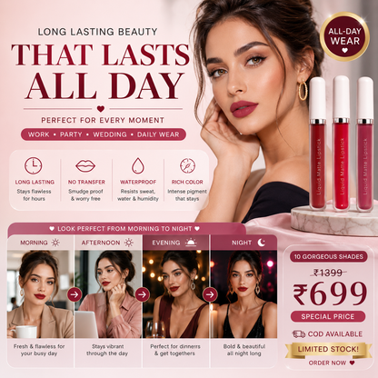 10Pcs Matte Waterproof Long Lasting Lip Gloss