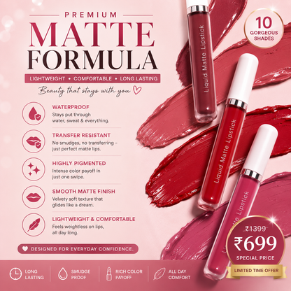 10Pcs Matte Waterproof Long Lasting Lip Gloss