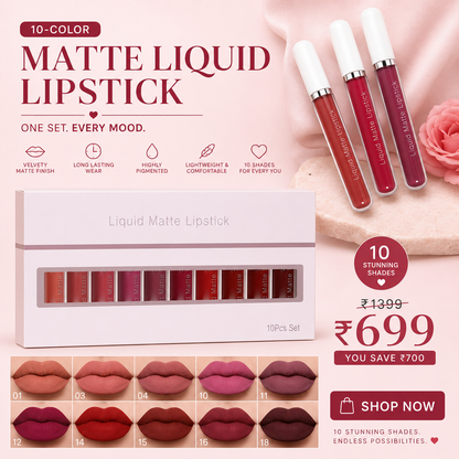 10Pcs Matte Waterproof Long Lasting Lip Gloss