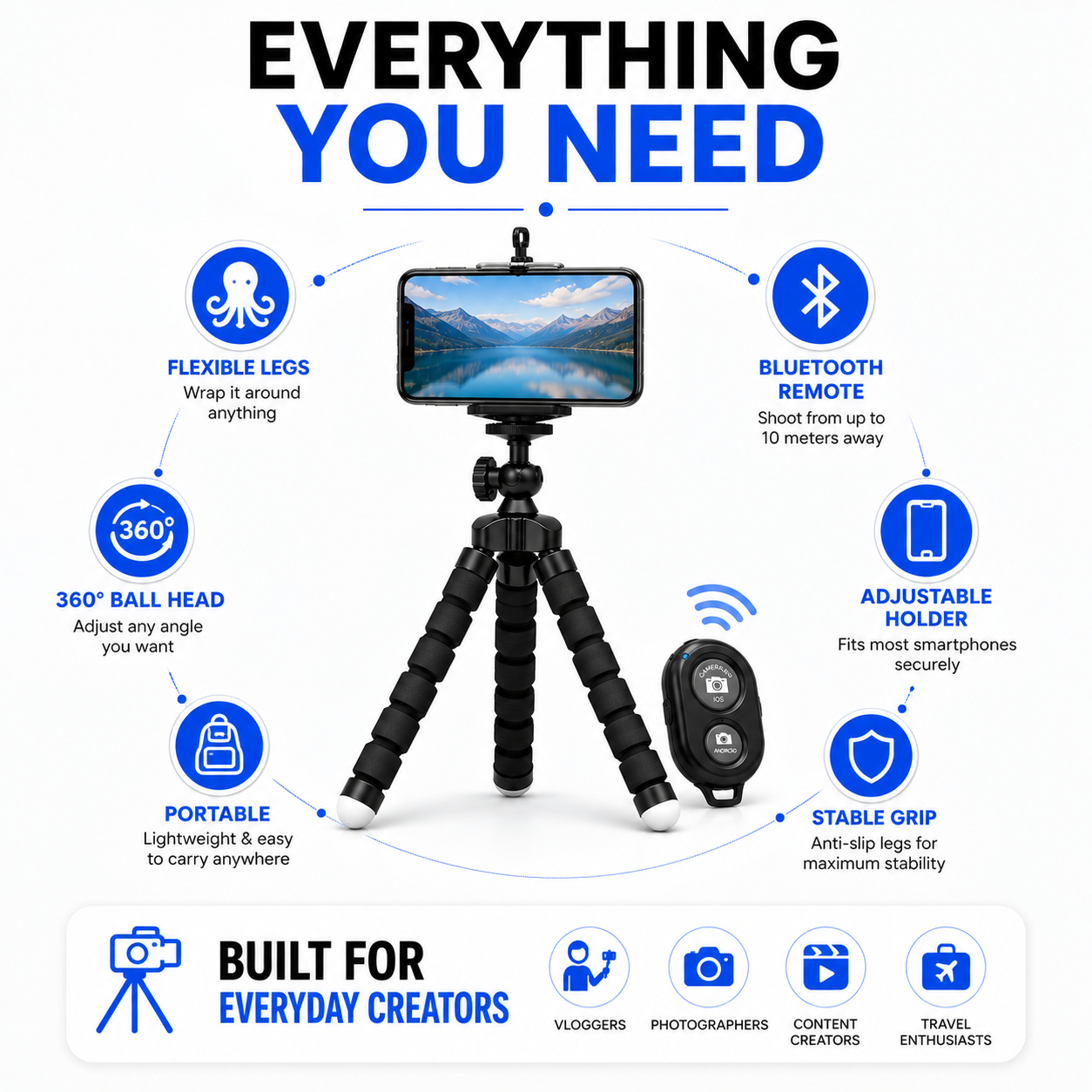 Flexible Mini Octopus Tripod