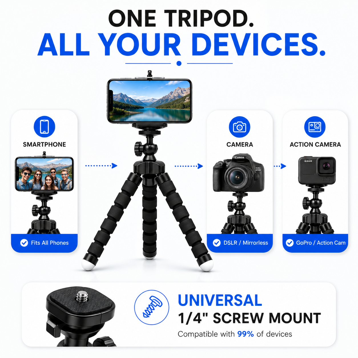 Flexible Mini Octopus Tripod