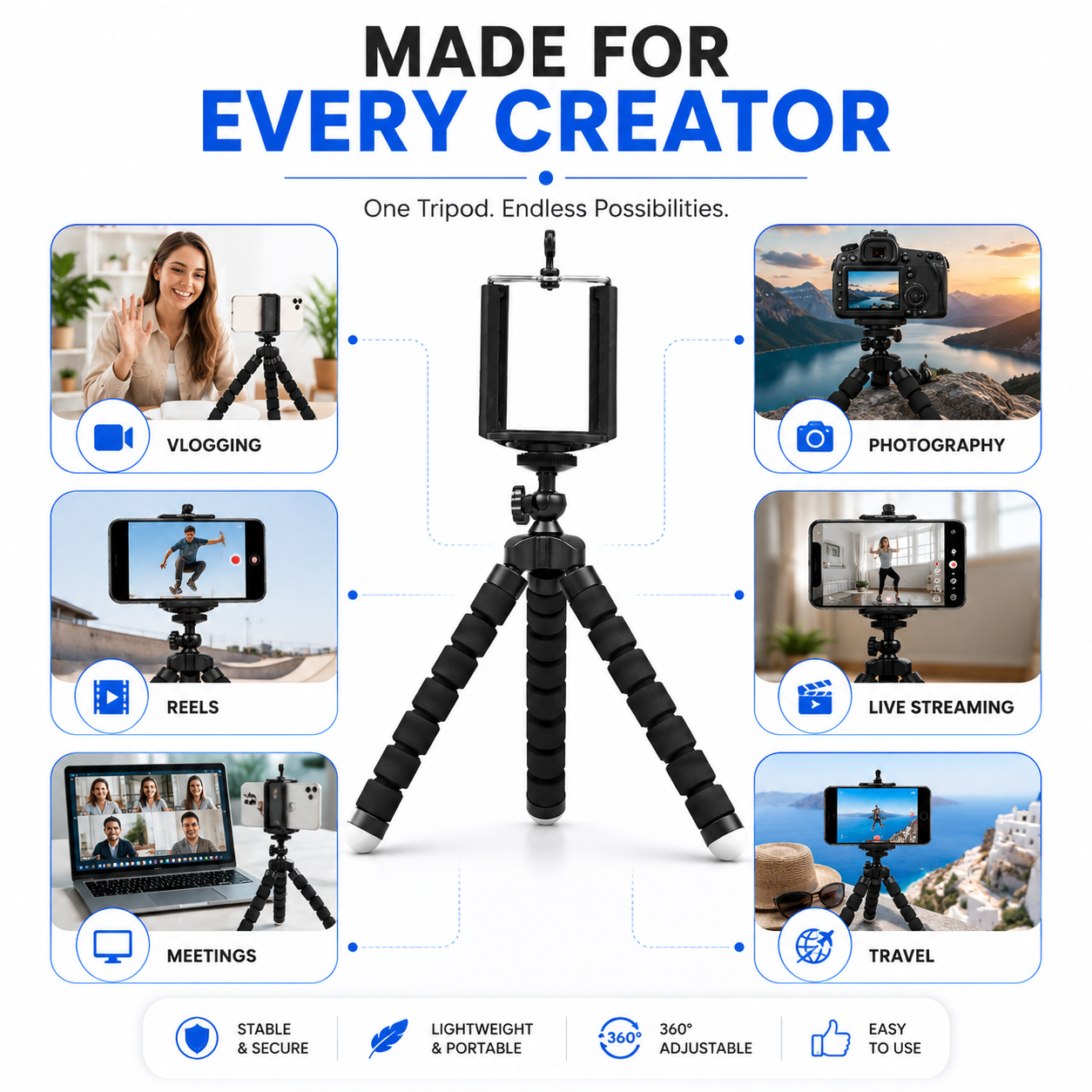 Flexible Mini Octopus Tripod