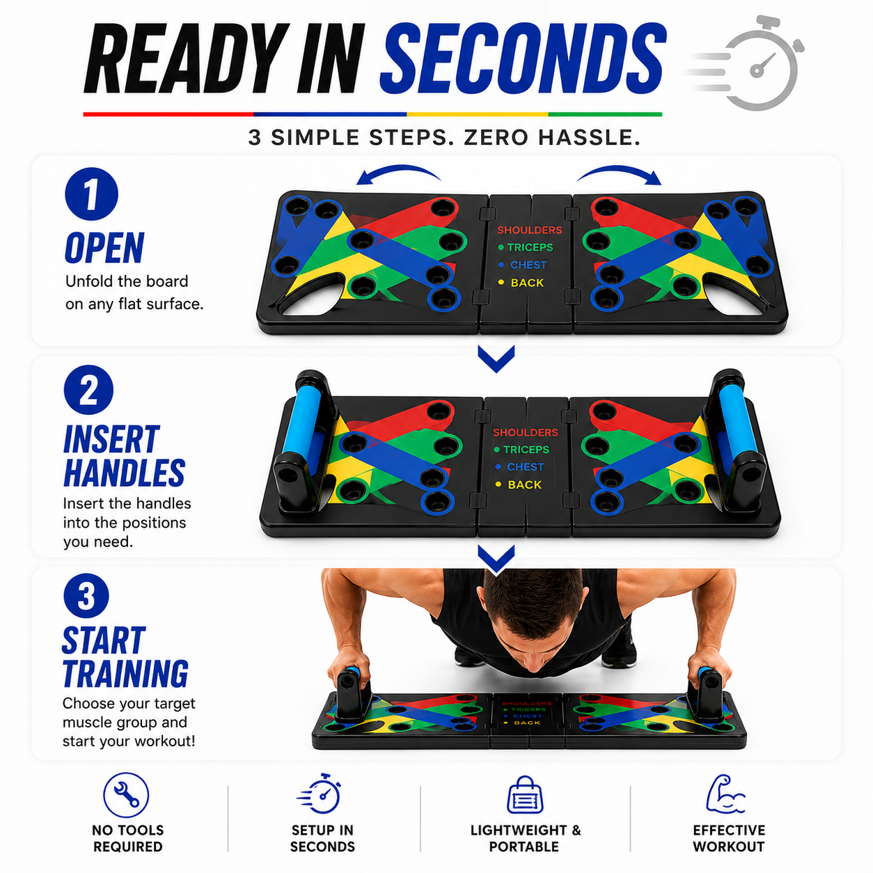 Multipurpose (16 in 1) function Push Up Board