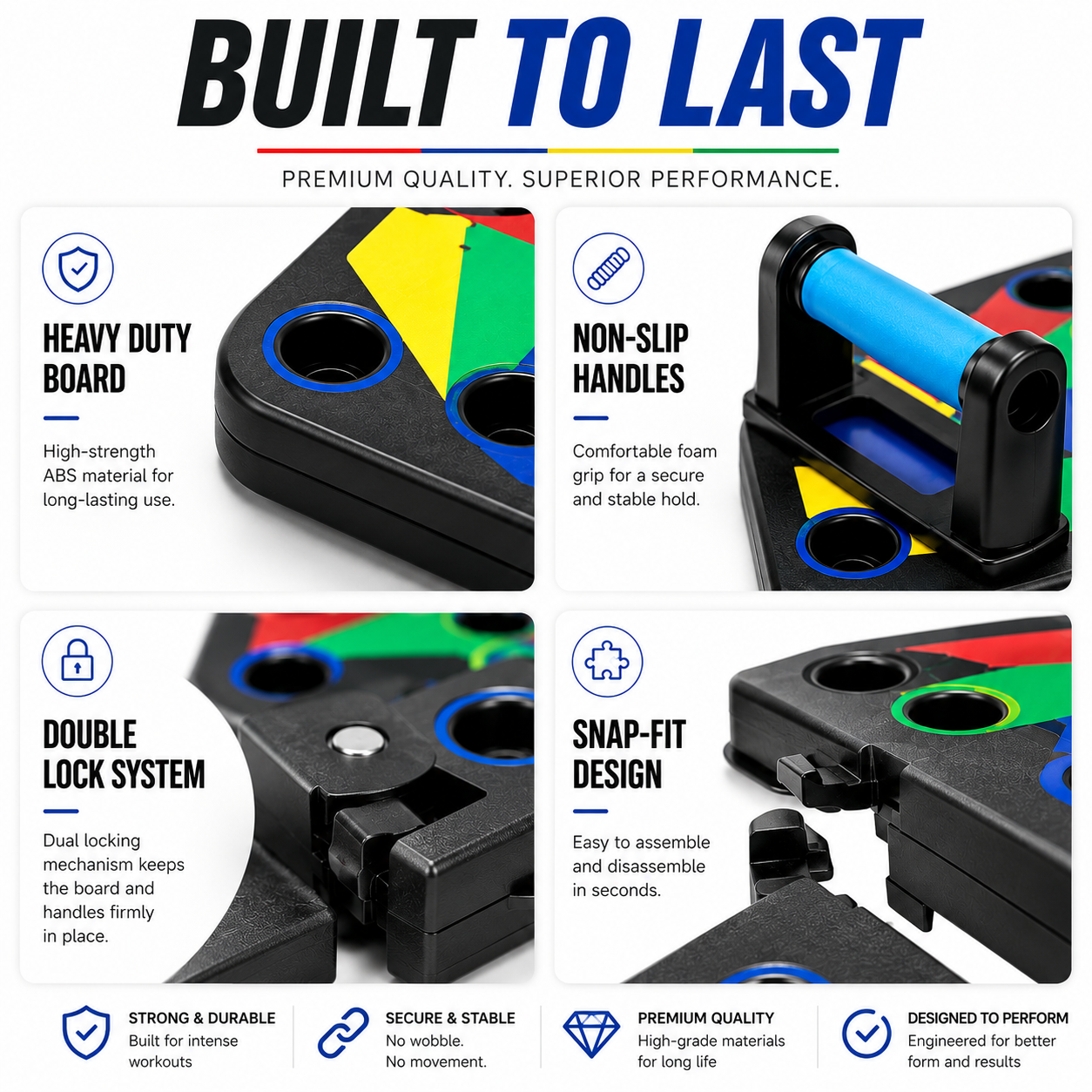 Multipurpose (16 in 1) function Push Up Board