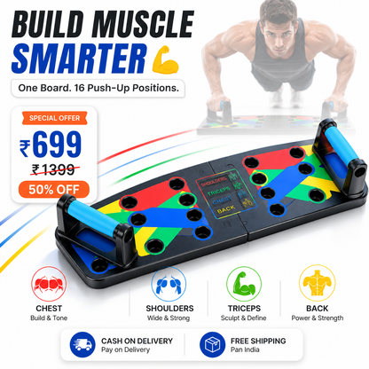 Multipurpose (16 in 1) function Push Up Board