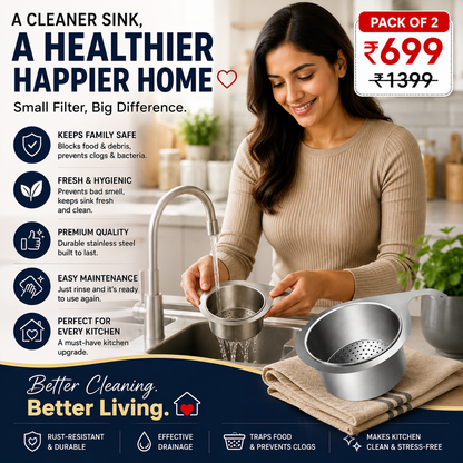 Stainless Steel Swan Sink Strainer Basket Pack of 2
