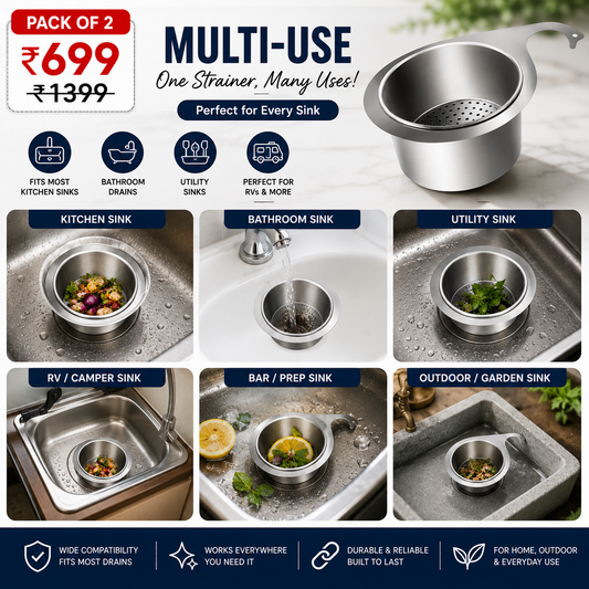 Stainless Steel Swan Sink Strainer Basket Pack of 2