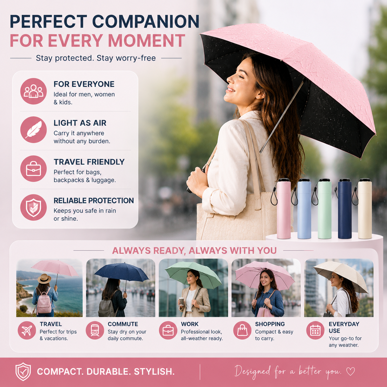Ultra-Lightweight Compact All-Weather Umbrella