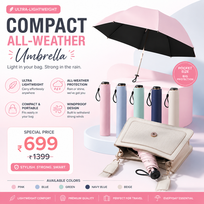 Ultra-Lightweight Compact All-Weather Umbrella