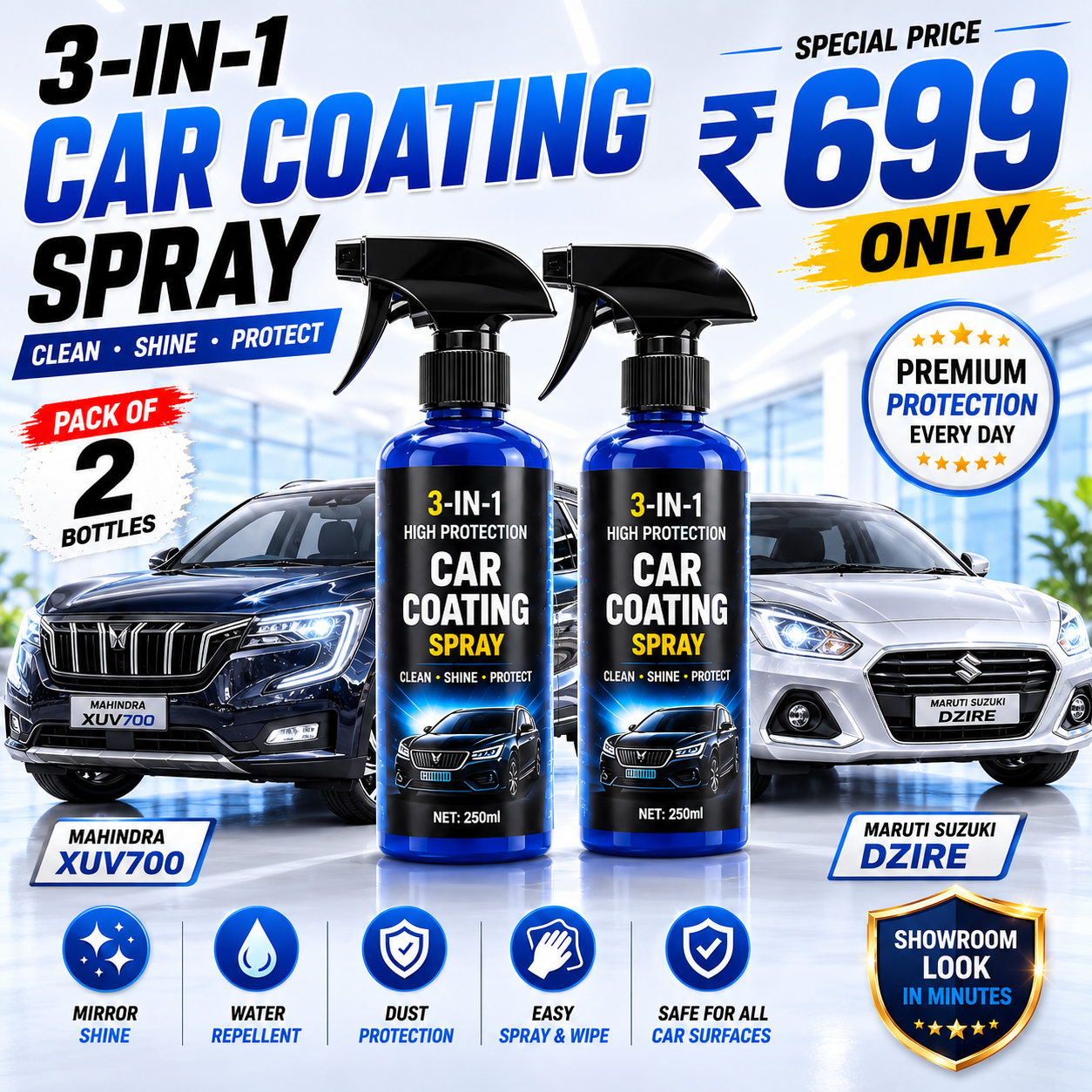 3-in-1 High Protection Car Coating Spray Buy 1 Get 1 Free