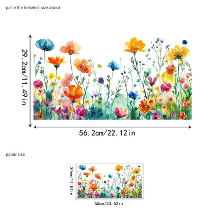 Floral window sticker style C close up