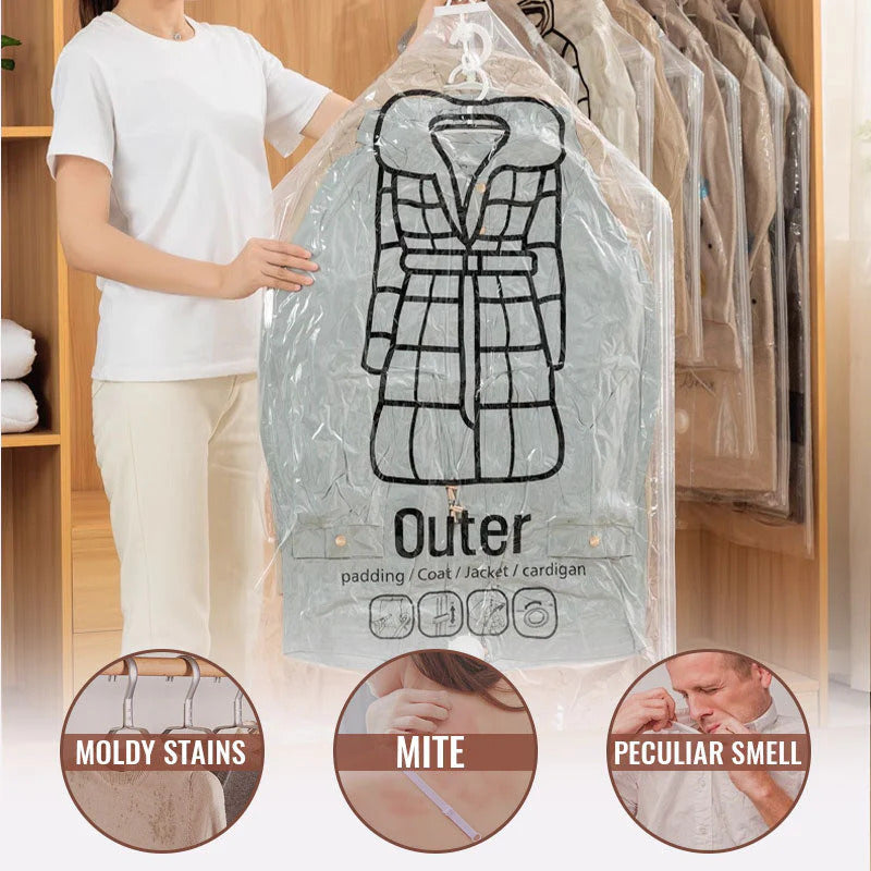 Hanging vacuum storage bag