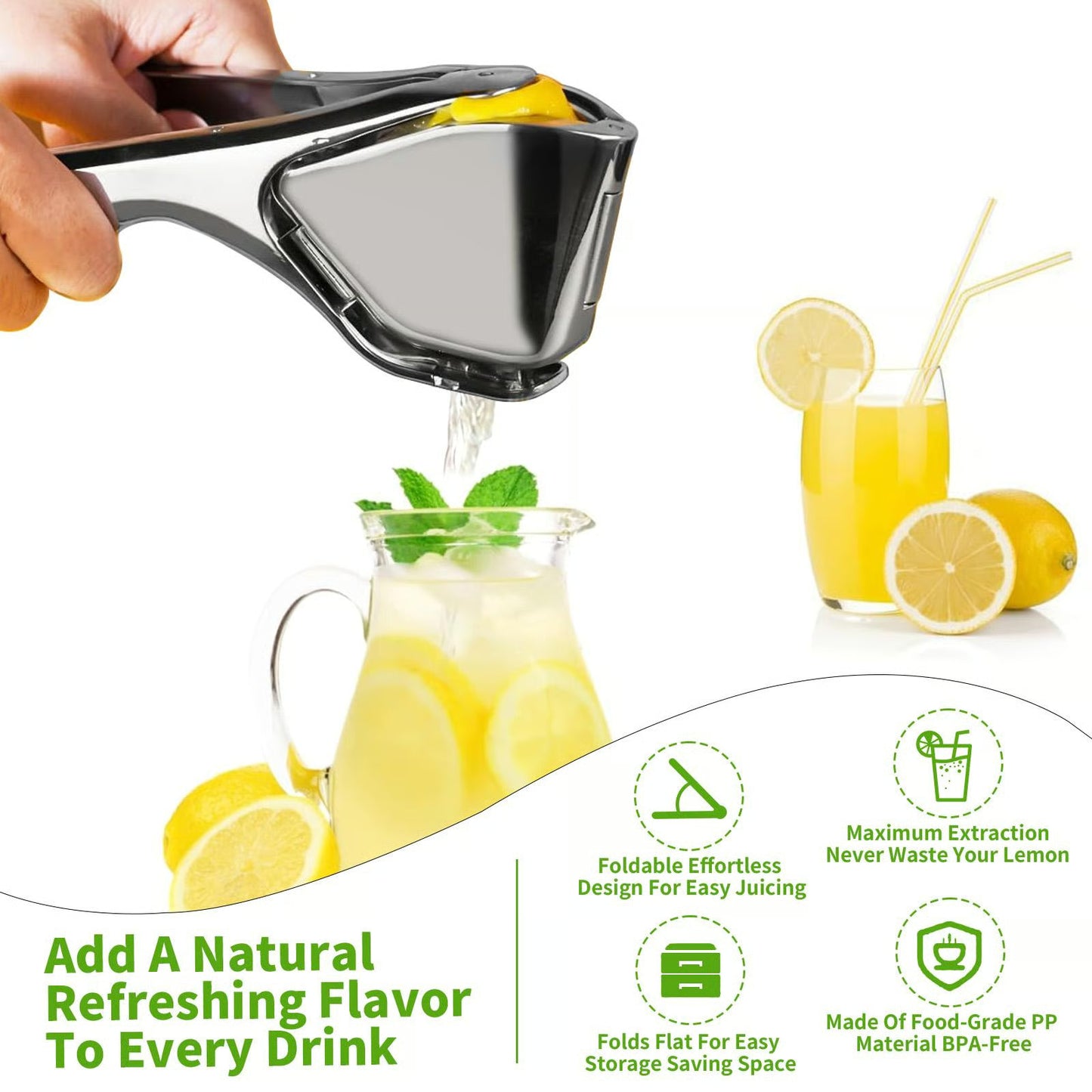 🍋Zinc alloy Stainless Steel Lemon Squeezer