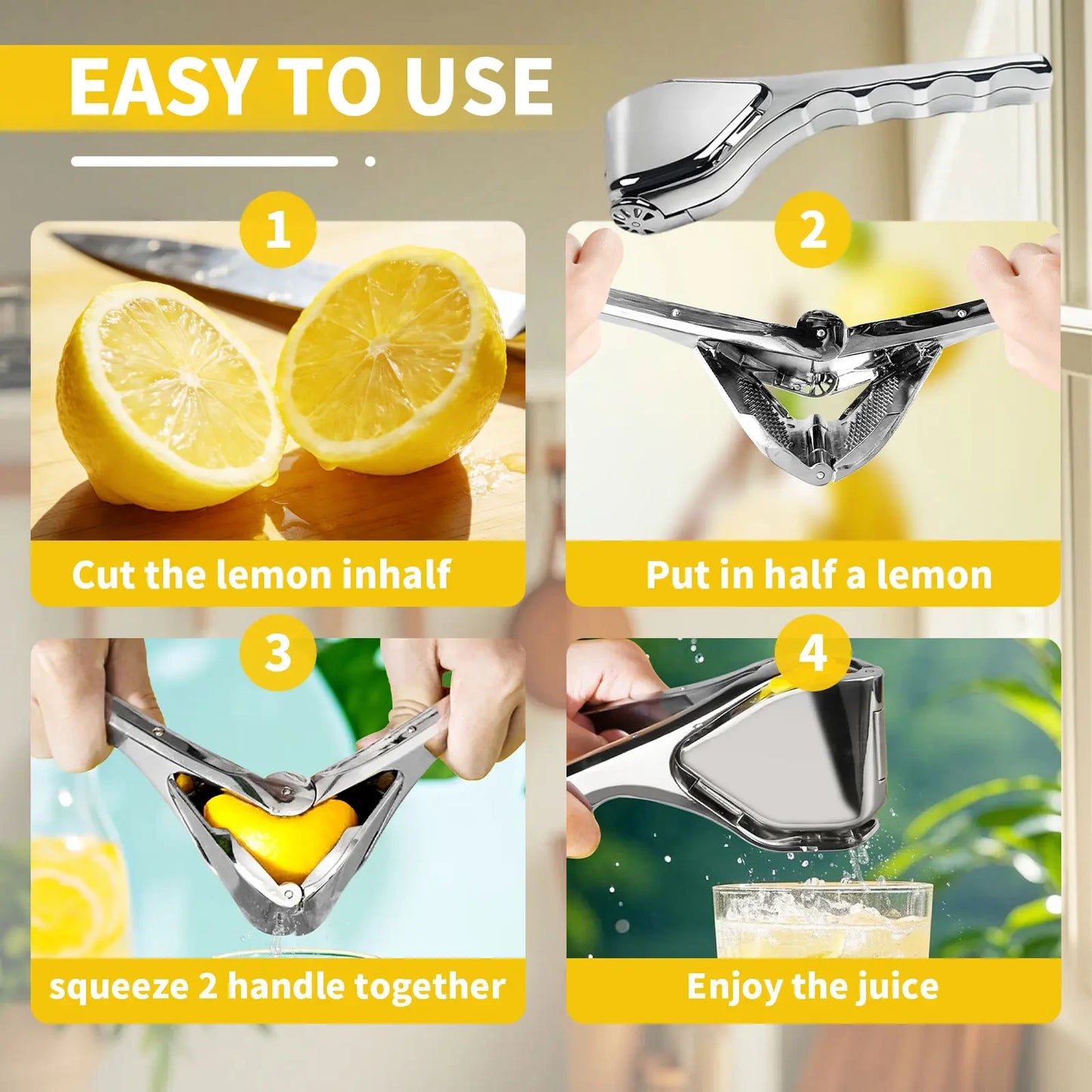 🍋Zinc alloy Stainless Steel Lemon Squeezer
