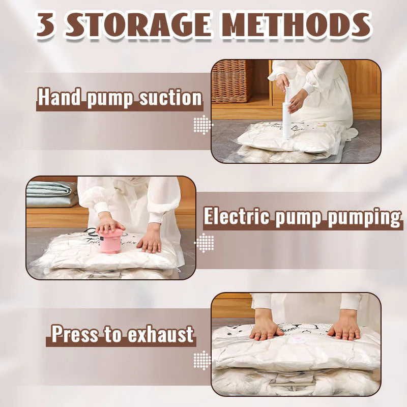 Hanging vacuum storage bag