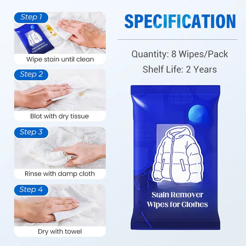 Stain Remover Wipes for Clothes Pack of 100
