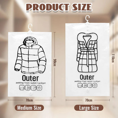 Hanging vacuum storage bag